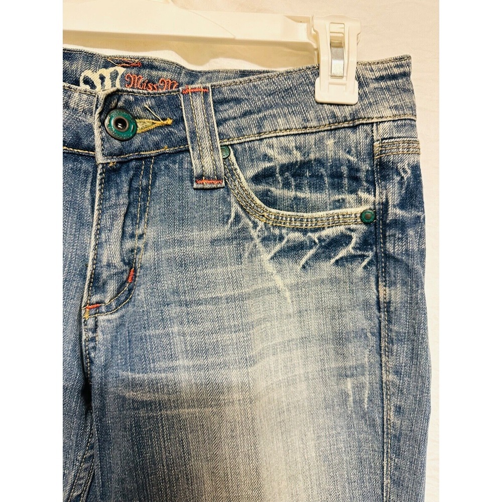 Miss Me Jeans Womens Size 29 Bootcut Faded Distressed Light Blue Embellished‎ - Picture 4 of 12